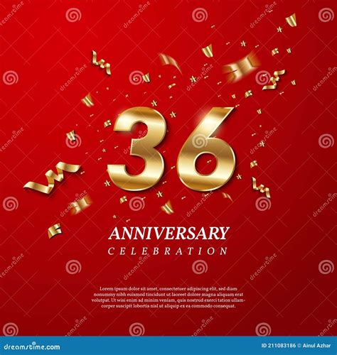 36th Anniversary Celebration Golden Number 36 Stock Vector