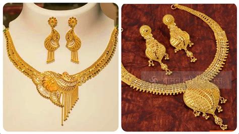 Ideal And Ravishing 30 Grams Gold Necklace Designs With Earrings South