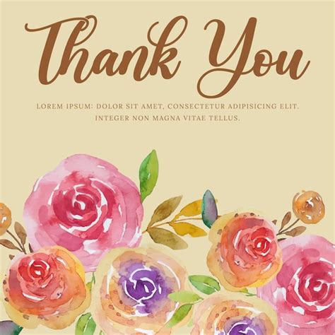 Premium Vector Watercolor Flower Thank You Background