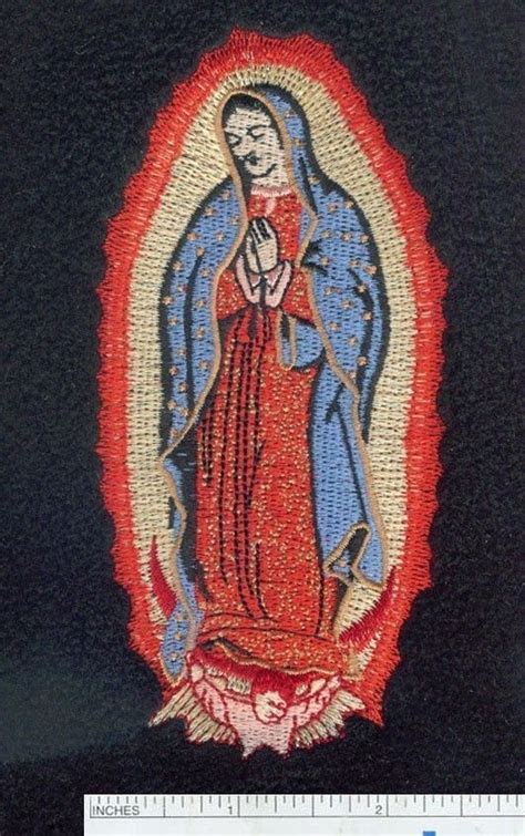 Virgen De Guadalupe Iron On Patch Mexican Folkart Etsy Mexican Folk