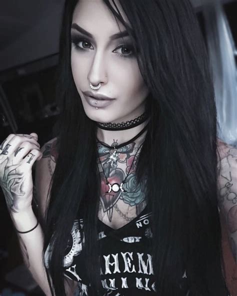 ☽lady Luna☾ Goth Beauty Girl Tattoos Hot Goth Girls