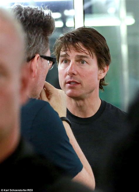Tom Cruise Jokes Around On Set With Mission Impossible 5 Co Star Simon