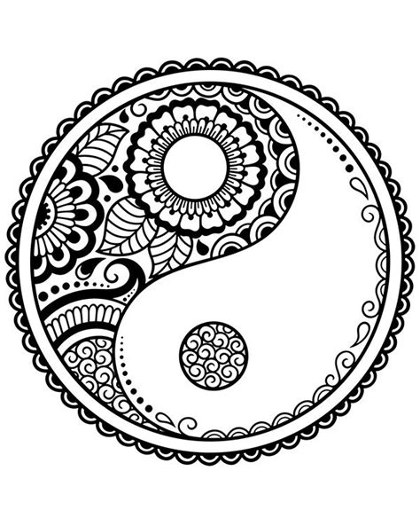 Ying Yang Symbol Printable Image To Color Alphabet Coloring Pages