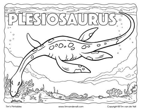 Plesiosaurus Coloring Page - Color this ferocious sea monster that