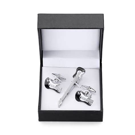 Music Cufflinks Set Novelty Metal Jewelry Tie Clip Cuff Links For Shirt