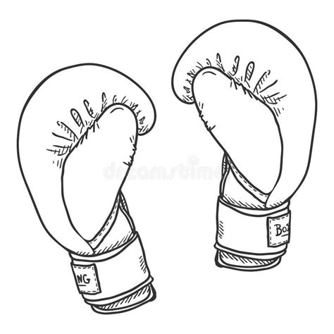 Vector Sketch Pair Of Boxing Gloves Stock Vector Illustration Of