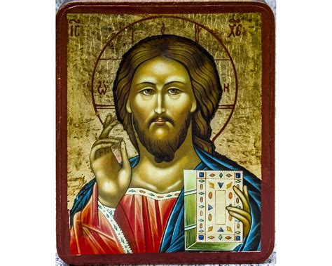 Icono Ortodoxo De Jesucristo Copia Hecha A Mano Antiguo Icono Etsy