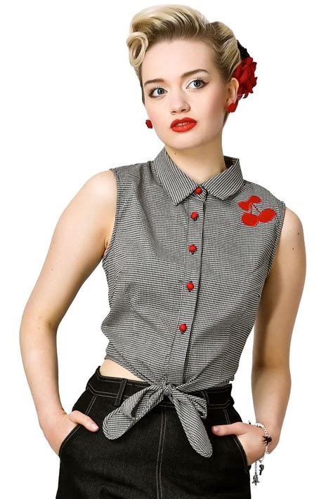 Tara Cherry Gingham Top Pinup Girl Clothing Retro Fashion Outfits Gingham Tops