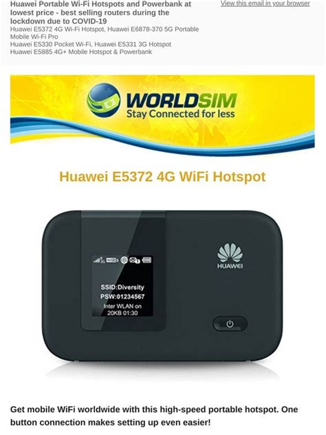 Huawei Portable Wifi Hotspots And Powerbanks At Lowest