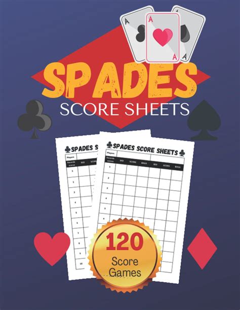 Spades Score Sheets Spades Score Pads 120 Spades Score Keeper Sheets