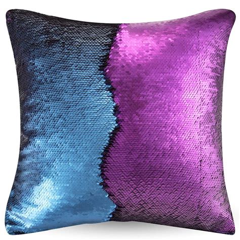 Buy Urskytous Reversible Sequin Pillow Case Decorative Mermaid Pillow