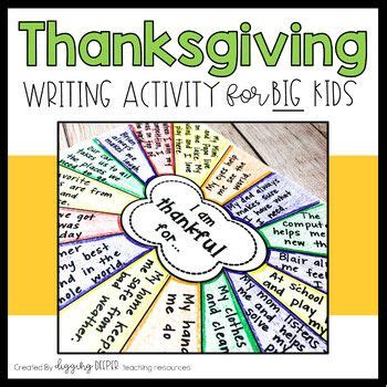 Let's talk about what it means to be thankful, so more happiness can find it's way into our lives! Thanksgiving Writing Activity for Big Kids (I am Thankful ...