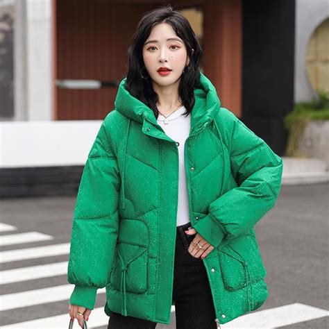 autumn and winter women s solid color large size hooded loose thickening warm short women s