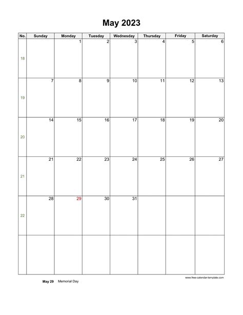 May 2023 Calendar Free Printable Calendar Calnedar Printable 2021 To