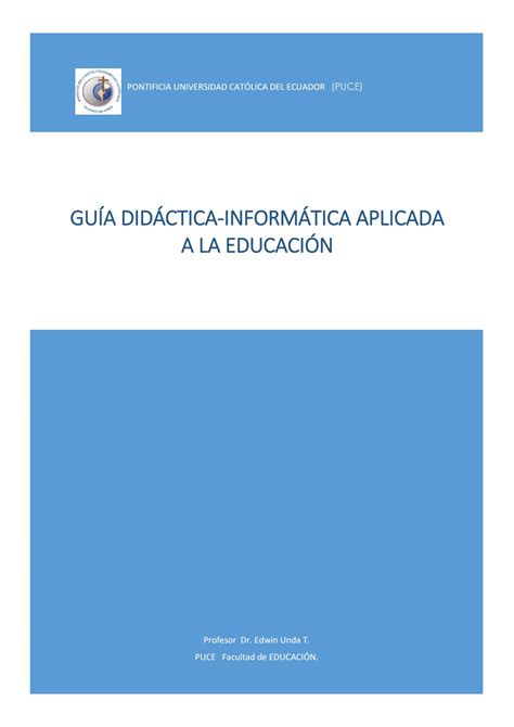 Guía Didáctica De Informática Aplicada A La Educación By Edwinunda Issuu