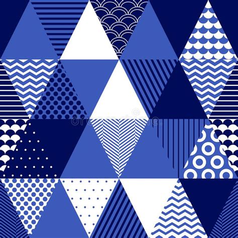 Abstract Geometric Blue Seamless Pattern Stock Illustrations 265374