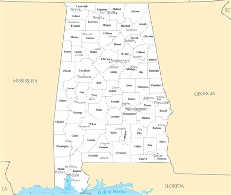Alabama Political Map Political Map Of Alabama With Capital City And