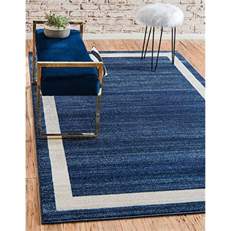 Unique Loom Del Mar Collection Contemporary Transitional Navy Blue Area