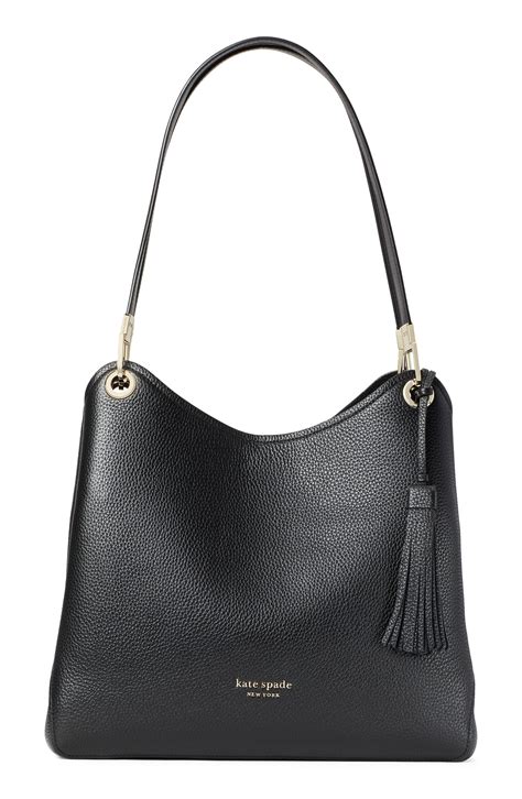 Kate Spade New York Large Loop Leather Shoulder Bag Black Fashion