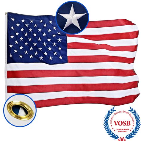 jetlifee american flag 2x3 ft by u s veterans owned biz heavyweight nylon embroidered stars