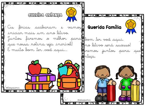 Bilhete Volta As Aulas Educação Infantil