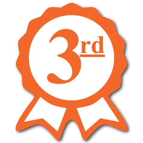 Third Place Orange Ribbon Award Labels Pack Of 10 Sticker By