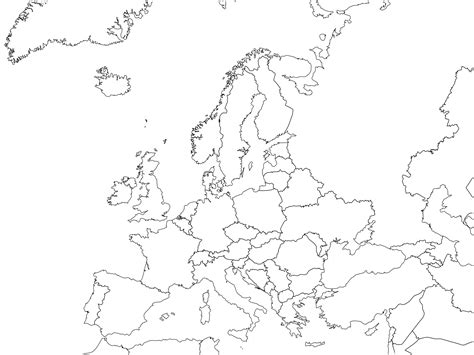 Mapa De Europa 🥇 Político Con Nombres Mudo En Blanco【2023】