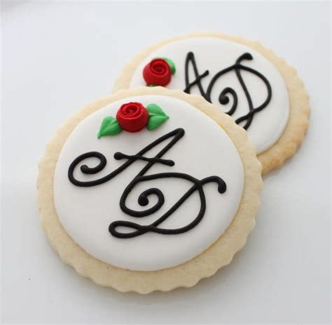 Wedding Monogram Favours Monogram Cookies Cookie Decorating Bridal Cookies