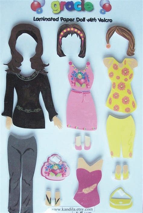 Gracie Laminated Paper Doll With Velcro Gpd