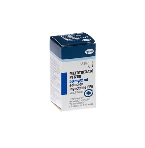 Metotrexato Pfizer 50 Mg2 Ml Solucion Inyectable Efg 1 Vial De 2 Ml