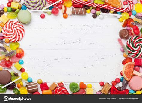 Colorful Sweets Lollipops Candies Top View Space Your Greetings — Stock