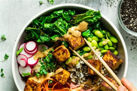 Miso Tofu Bowl Lazy Cat Kitchen Recipe In 2020 Healthy Recipes