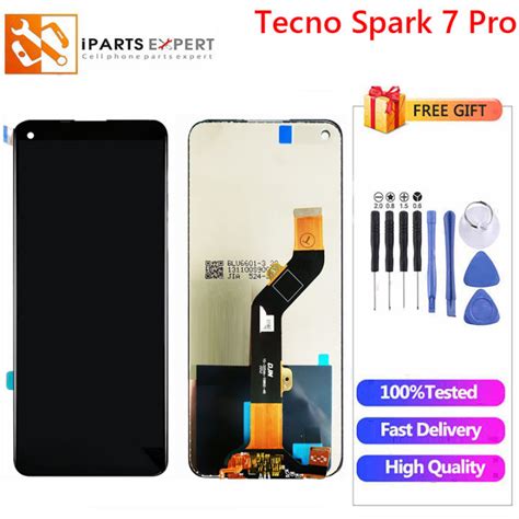 ipartsexpert lcd for tecno spark 7 pro kf8 lcd touch screen display replacement hd touch screen