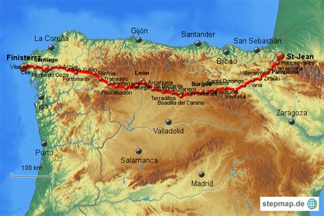 Stepmap Map Camino Francés Landkarte Für Spanien