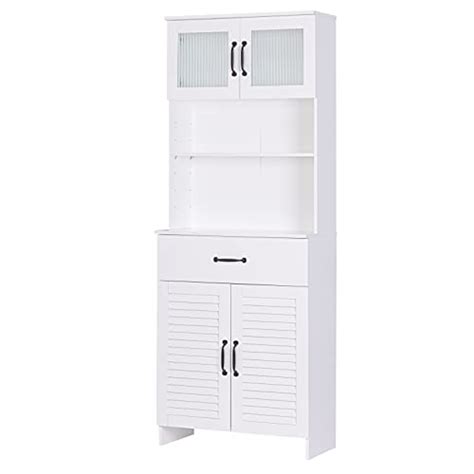 Spirich Tall Bathroom Storage Cabinet Floor Storage Cabinet With