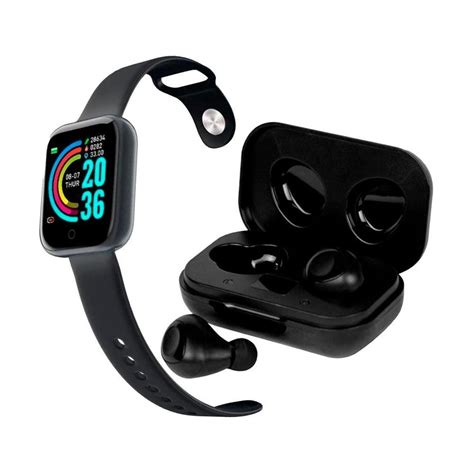 Kit Smartwatch Inteligente D20 Pro Y68 Fone Bluetooth Earbuds True