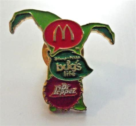 mcdonalds a bugs life disney pixar dr pepper employee pin green leaf arch lapel 16 99 picclick