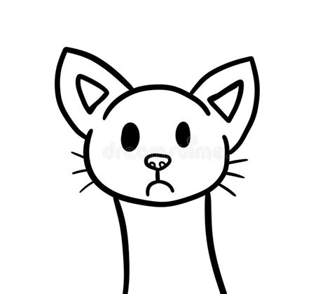 A Adorable Sad Cat Doodle Stock Illustration Illustration Of Character