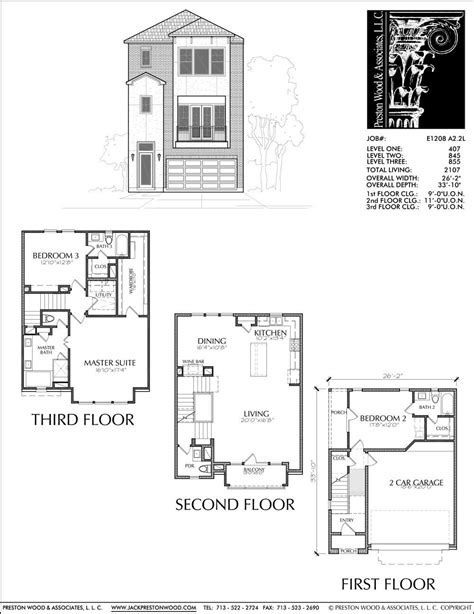 Urban Townhome Floor Plans Town House Development Row House Construc