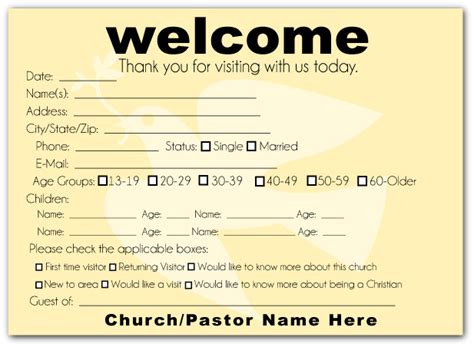 Church invite cards in business card size (3×2.5). How to Make a Church Welcome Pack