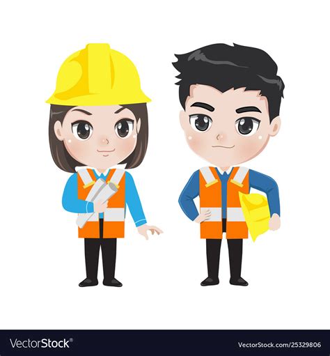 Engineer Man And Woman Royalty Free Vector Image