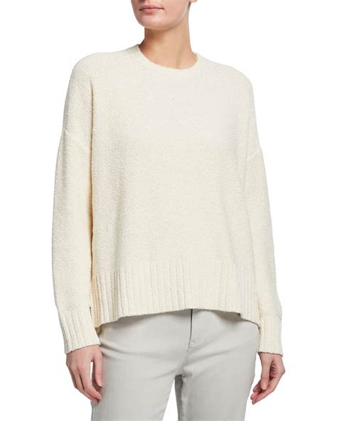 Eileen Fisher Peruvian Organic Cotton Boucle Sweater Neiman Marcus