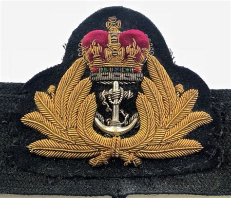 Sally Bosleys Badge Shop Royal Navy Officers Gold Bullion Cap Badge