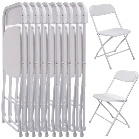 10 Pack Commercial Wedding Quality Stackable Plastic Folding Chairs
