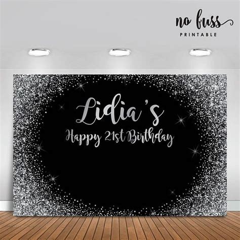 Black And Silver Backdrop Adults Party Banner Poster Etsy Silver