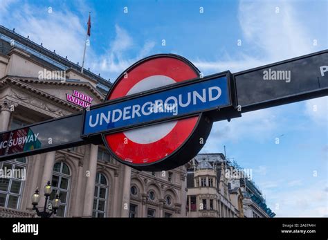 Piccadilly Circus Station Underground Tube Street Sign London