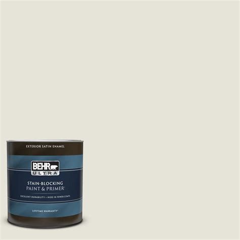 Behr Ultra 1 Qt Hdc Nt 21 Weathered White Satin Enamel Exterior Paint