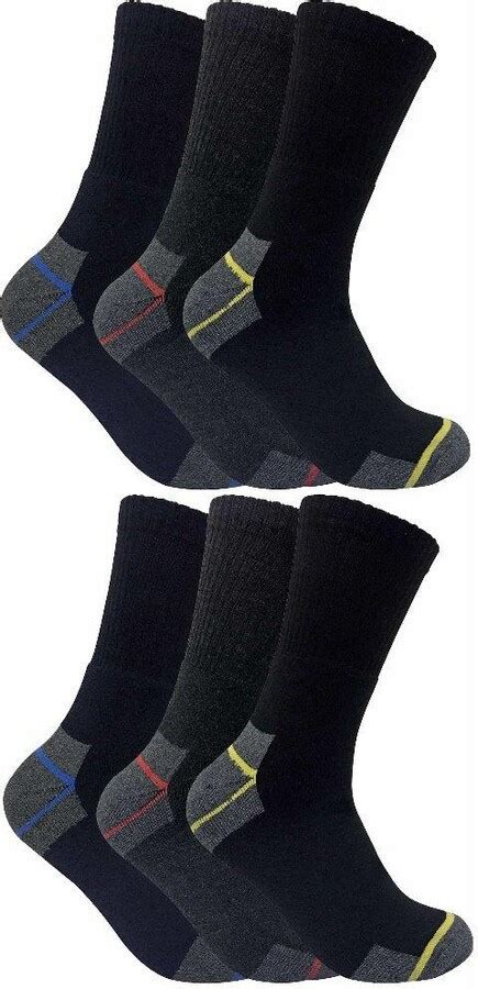 Sock Snob 6 Pairs Heavy Duty Cushioned Cotton Work Socks For Steel Toe