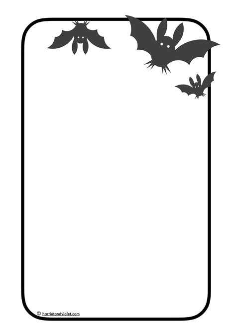 See more ideas about borders for paper, printables, writing paper. Bat border paper (A4 portrait plain) - Printable Teaching ...