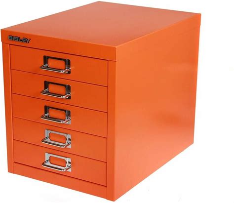 Bisley desktop cabinet 10 drawer h590xw279xd380mm steel. Bisley Orange Multidrawer Desktop Cabinet 5 Drawer ...
